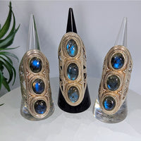Labradorite Triple Stone Ring S.S. #LV9618