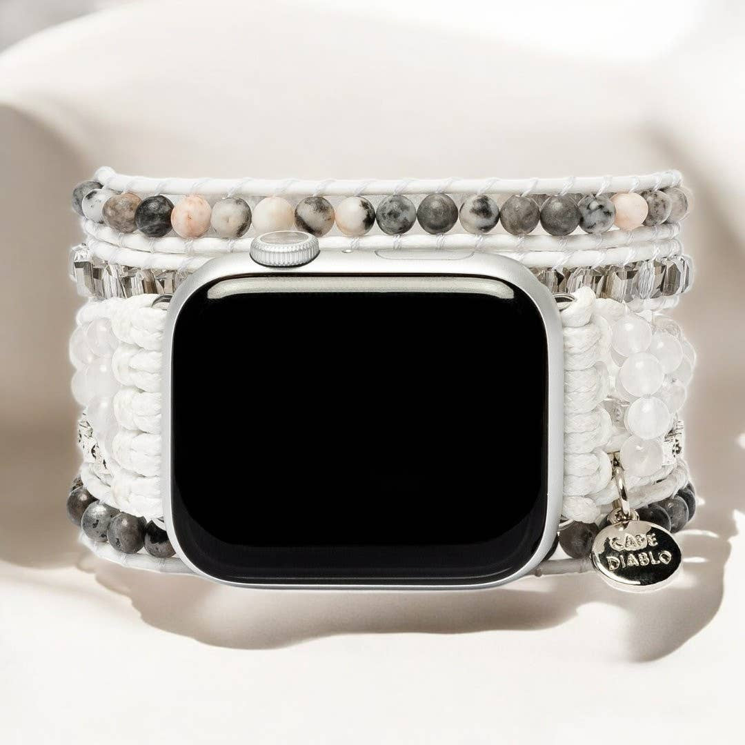 Labradorite White Jade Zebra Jasper Apple Watch Strap