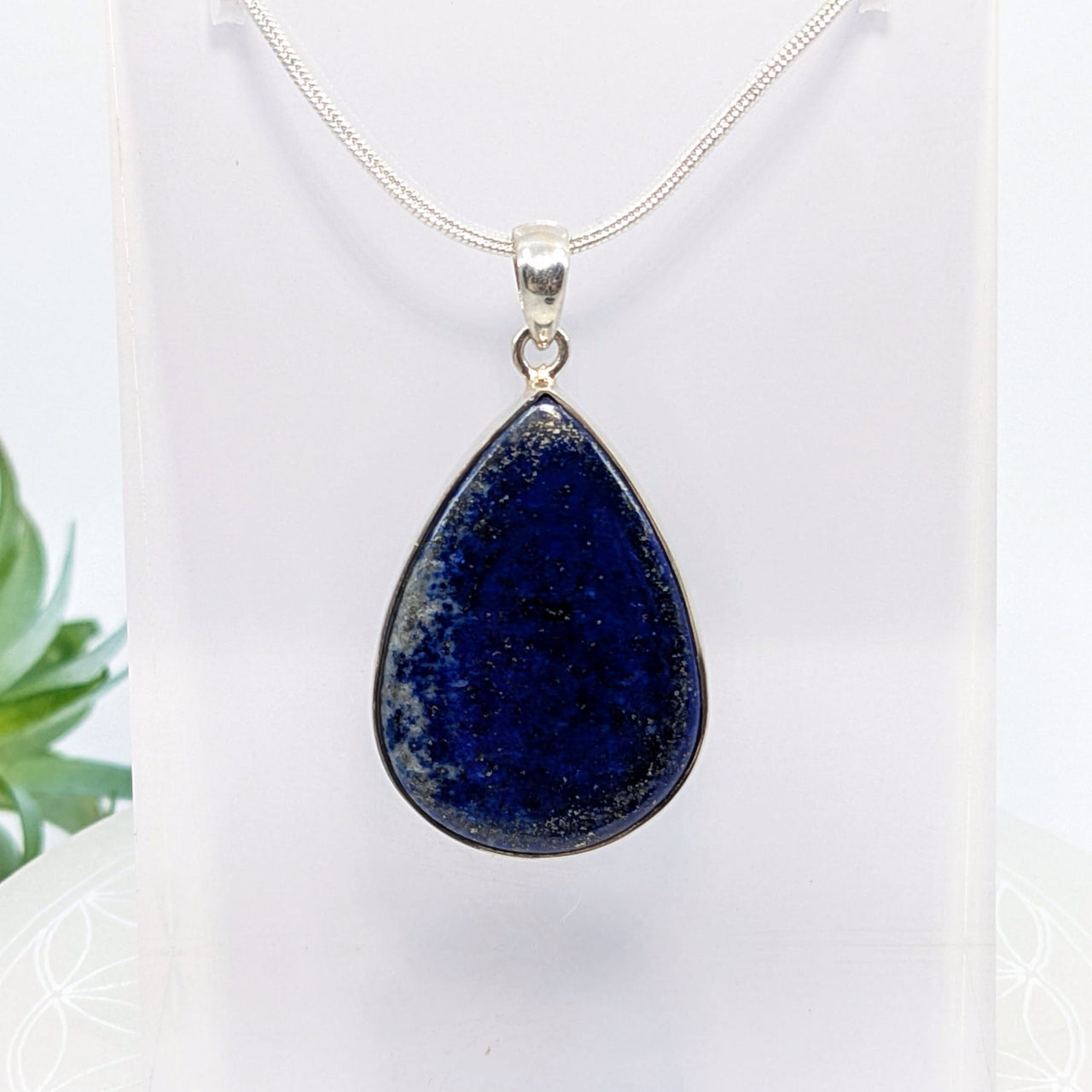 Teardrop pendant featuring Lapis Lazuli on a beautiful silver chain