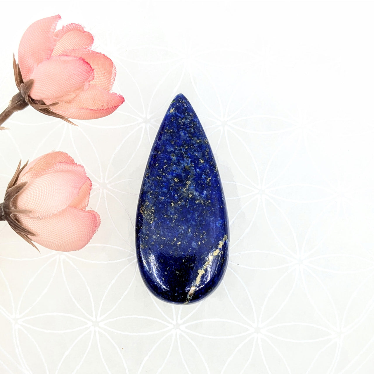 Teardrop-shaped Lapis Lazuli cabochon for jewelry making