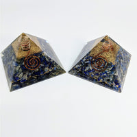 Thumbnail for Lapis Lazuli 2.5’ Orgone Pyramids with Spiral Designs - Product #LV4668