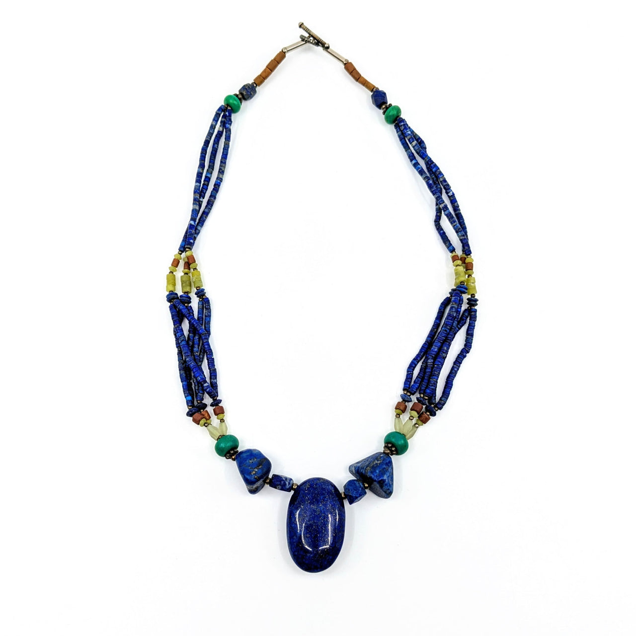 Lapis Lazuli 22’’ Beaded Pendant Necklace #LV6840 - $79