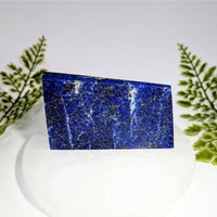 Polished 3.75-inch lapis lazuli slab #BC0845 with pyrite inclusions