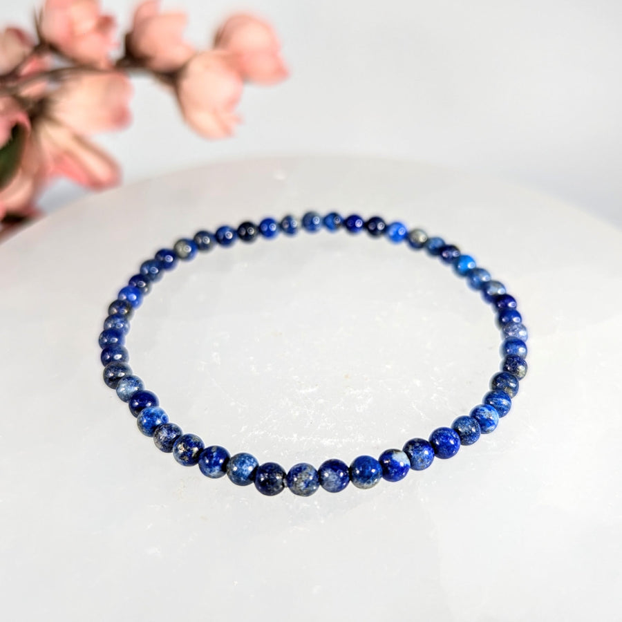Lapis Lazuli 4mm Bracelet #LV9867 - $18