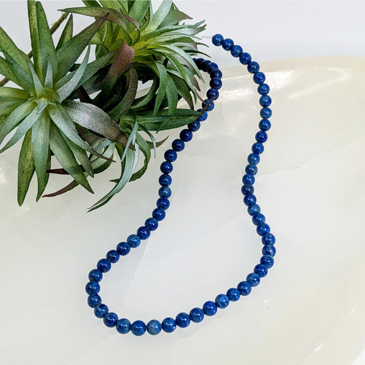 Blue Lapis Lazuli 6mm Round Beads Necklace Strand LV7148 for elegant jewelry styles