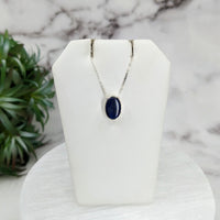 Thumbnail for Lapis Lazuli Polished Necklace Sterling Silver Slider Pendant on 18’ Chain #LV3234