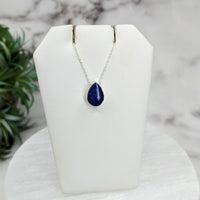 Thumbnail for Lapis Lazuli Polished Necklace Sterling Silver Slider Pendant on 18’ Chain on Display