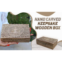 Thumbnail for Large Hand Carved Tree of Life Wooden Box Keepsake Storage