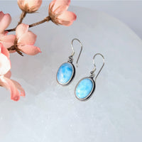 Larimar.6’’ Oval Earrings S.S. #LV9715 - $69