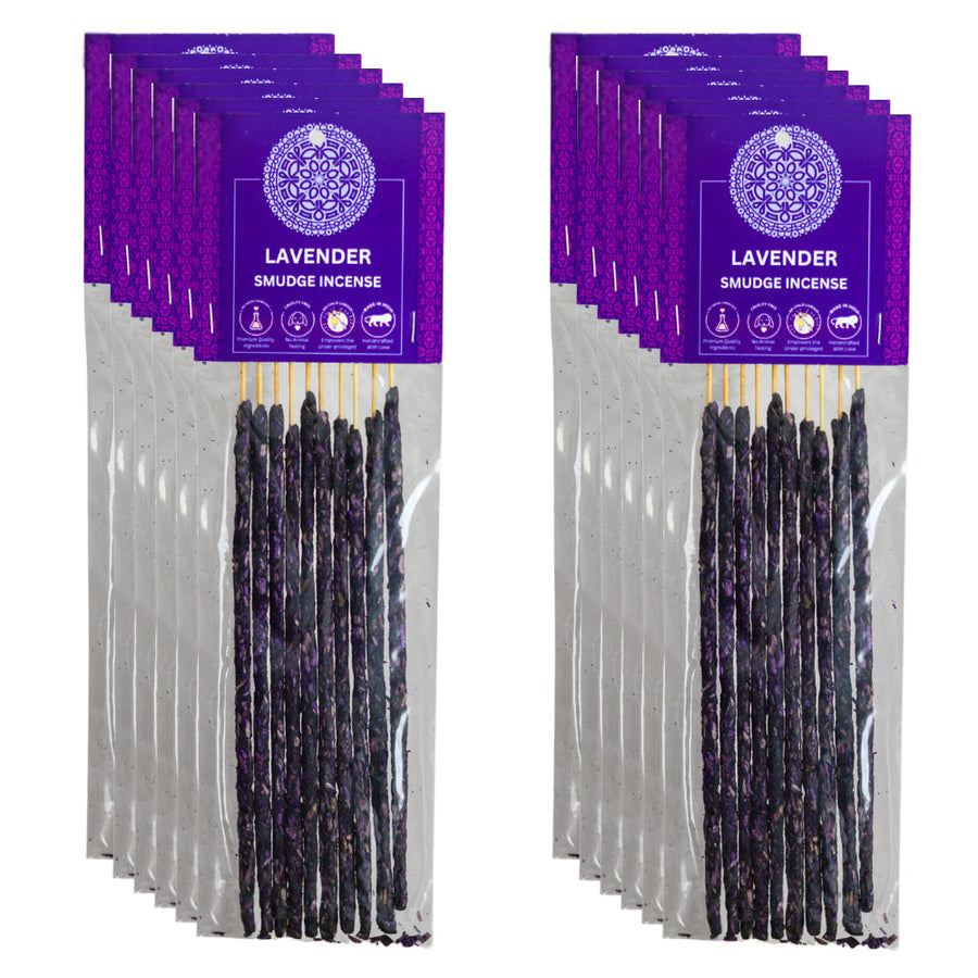 Lavender Smudge Incense Sticks in Plastic Pouch for Aromatherapy and Spiritual Cleansing