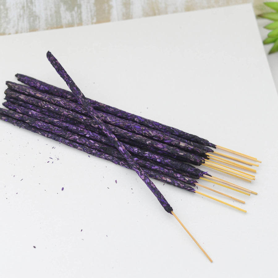 Purple Lavender Smudge Incense Sticks in Plastic Pouch for Aromatherapy and Relaxation