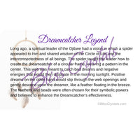Legend of the Dream Catcher Crystal Information Card Double