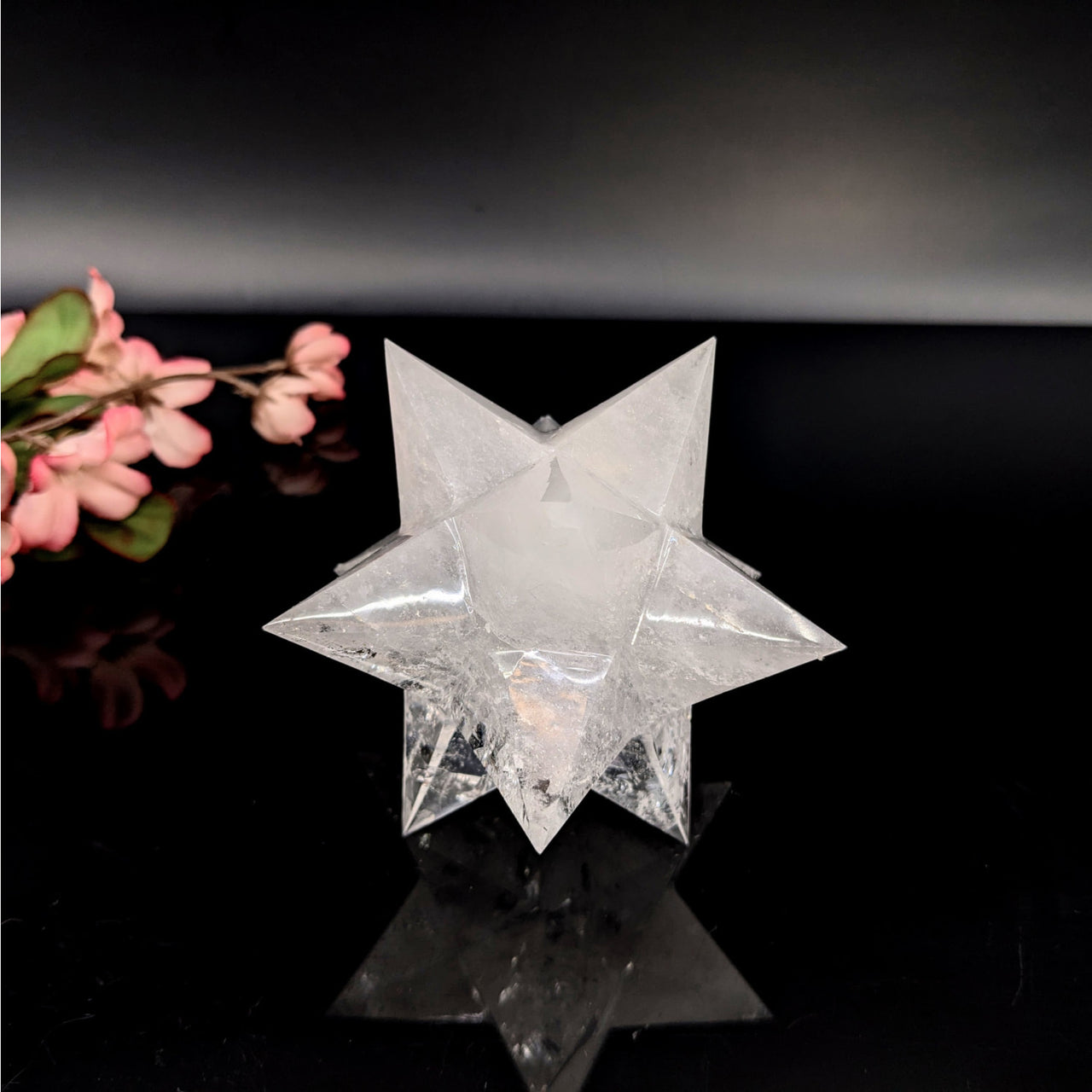 Lemurian Quartz 3.6’’ Merkaba Carving #LV6427 - $260