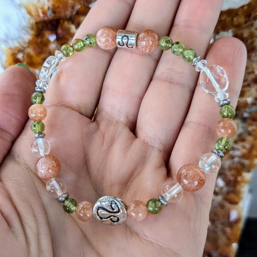 Leo Zodiac Handmade Beaded Bracelet 7’’ Astrology Sign