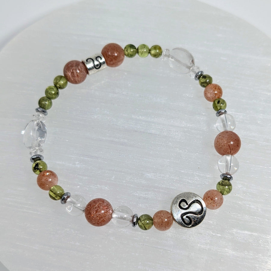 Leo Zodiac Handmade Beaded Bracelet 7’’ Astrology Sign