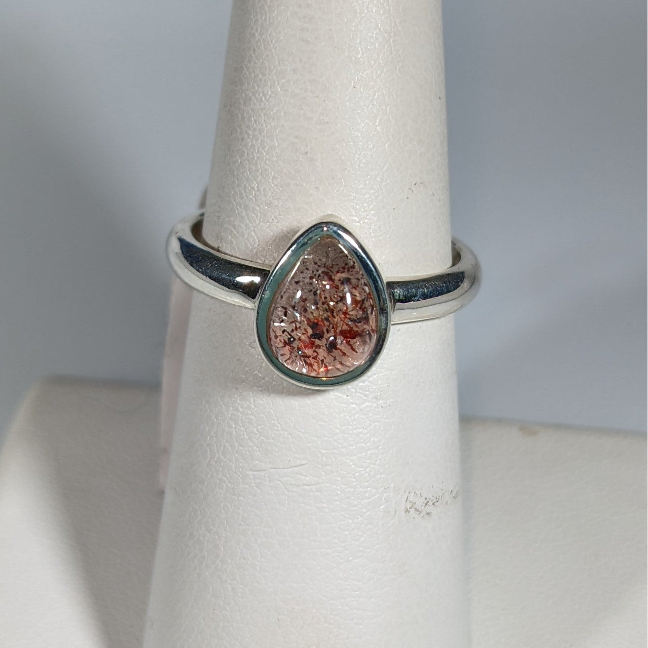 Lepidocrocite Sterling Silver Ring #J918 featuring a stunning pink diamond