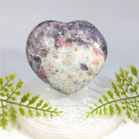 Lepidolite 3-inch heart #BC1127 with purple pink white swirls