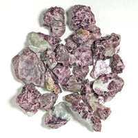 Thumbnail for Collection of rough purple and green fluorite crystals in Lepidolite Rough 28g Parcel