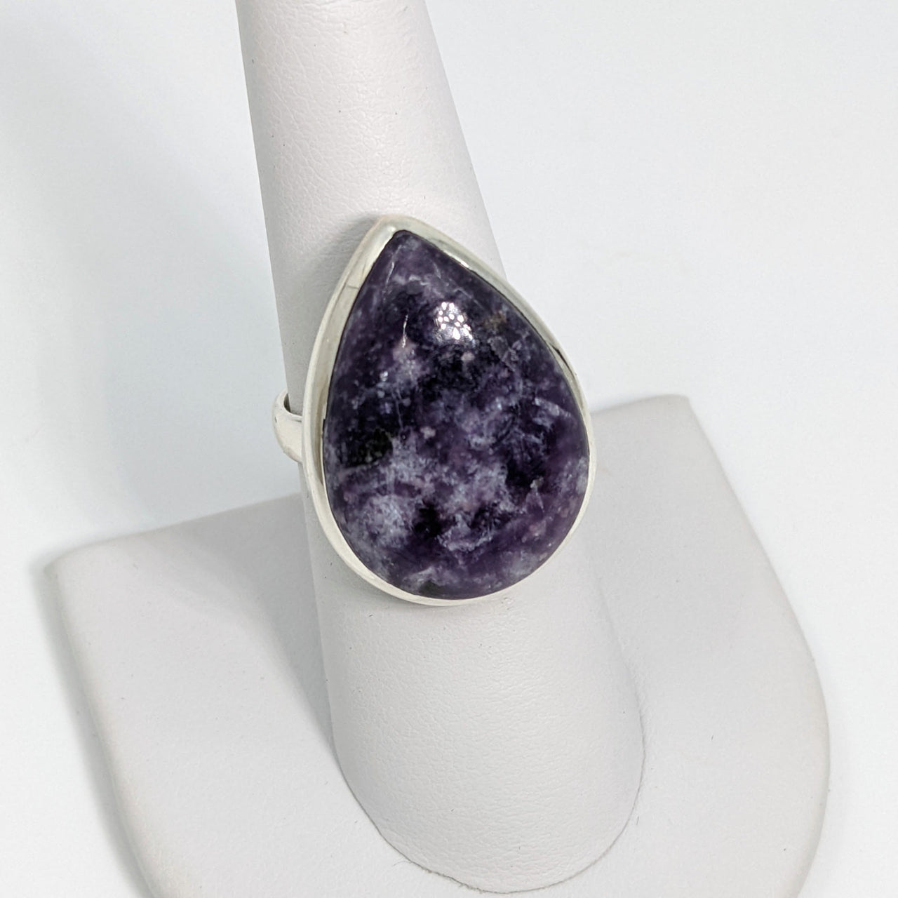 Lepidolite Teardrop Ring Sz 7 #SK8539 - $125