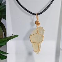Libyan Desert Glass 1.2’’ Wire Wrap Pendant #LV9455 $295