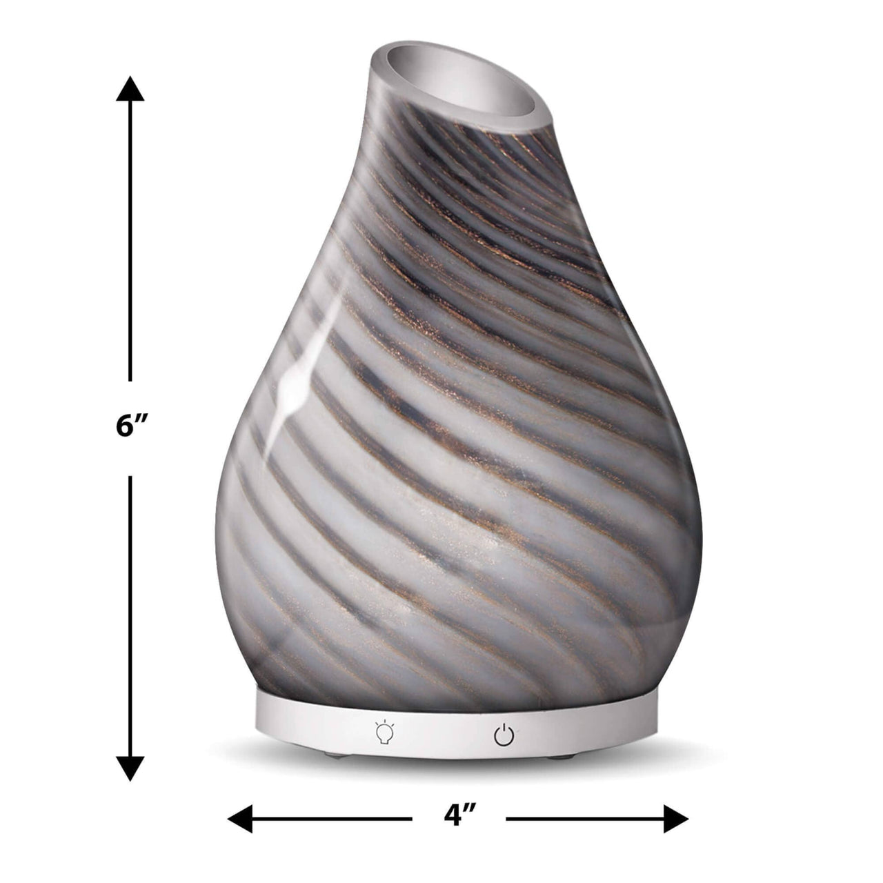 Lizarra Hand Blown Silver Glass Vase Diffuser #5061 - $49