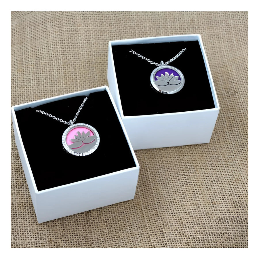 Lotus Aromatherapy Essential Oil Necklace Jewelry #LV9145