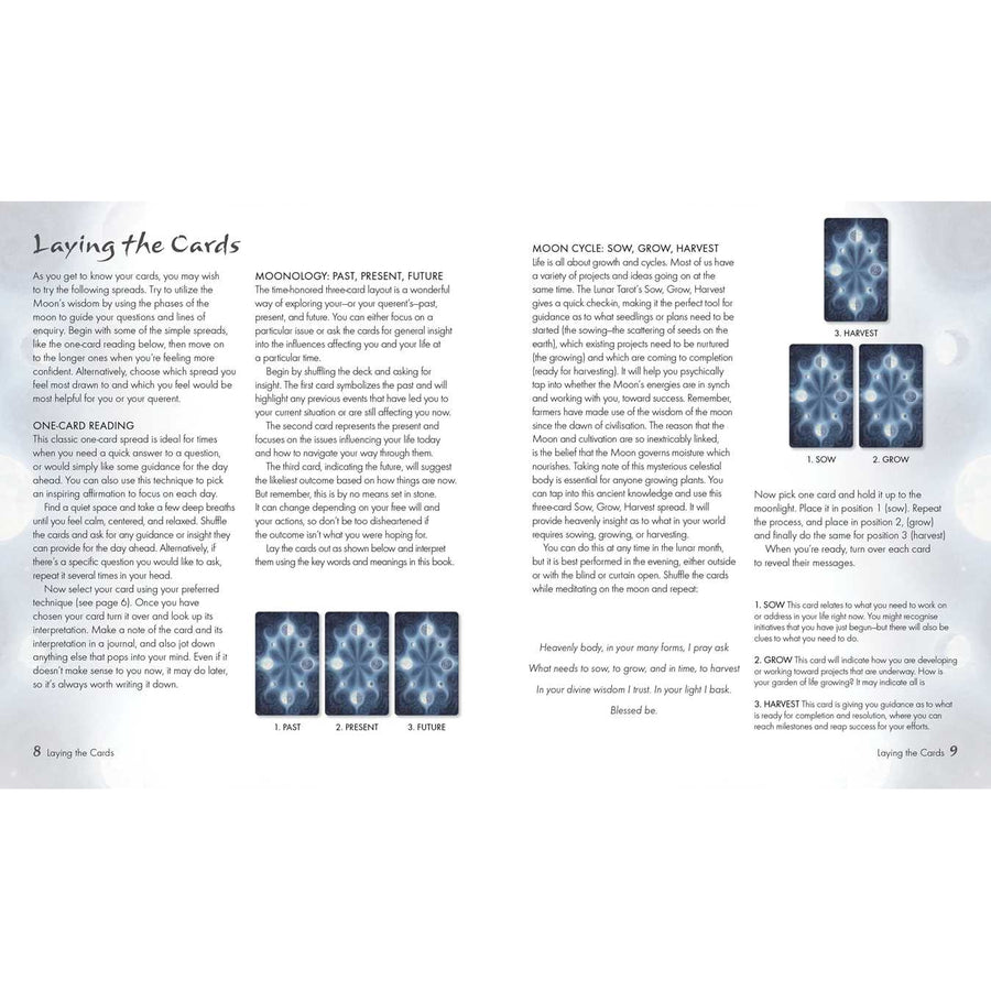 Lunar Tarot by Jayne Wallace #LV7322 tarot card spread instruction guide