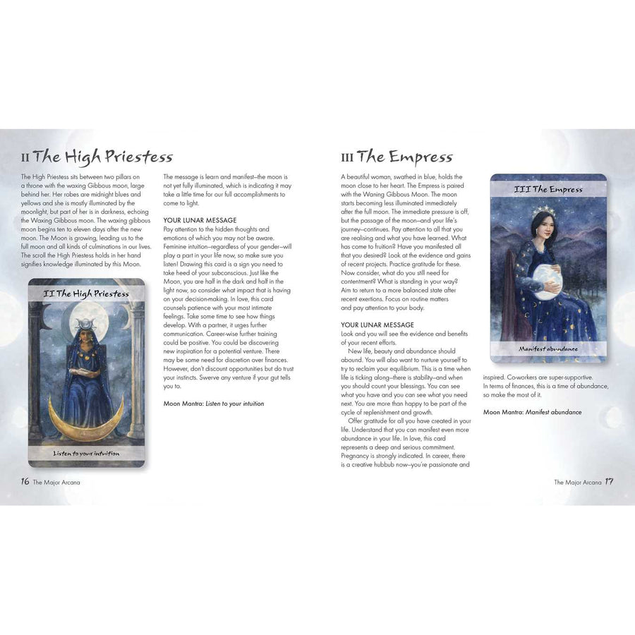 Lunar Tarot by Jayne Wallace tarot card images in a mystical card deck product
