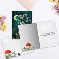 Magical Wishes #22030 birthday card with starry moon and mushroom design