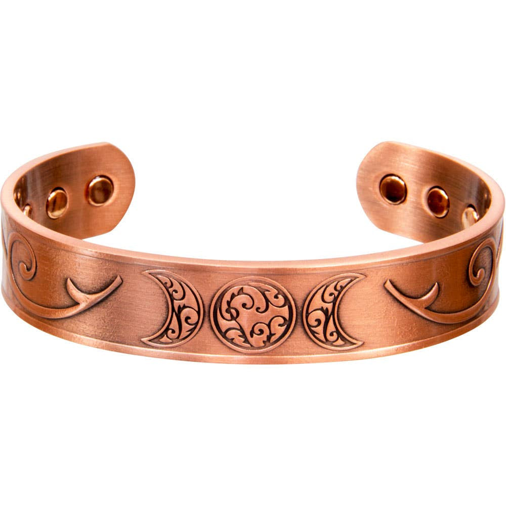Magnetic Copper Bracelet Triple Moon Antique Copper #95297