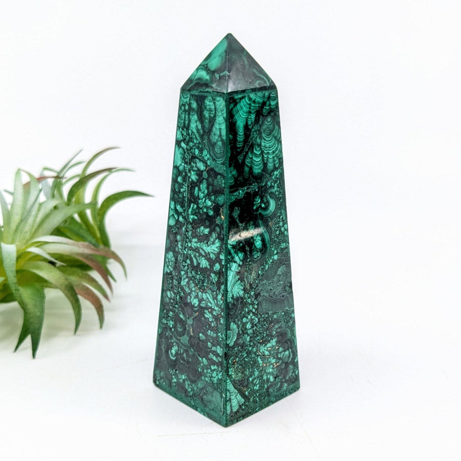 Malachite 3.7’’ Obelisk Tower #LV6826 - $90
