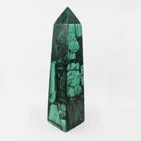 Thumbnail for Malachite 6’ Obelisk Tower #G214 - Elegant green and black marble obel