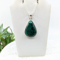 Thumbnail for Malachite.9’’ S.S. Teardrop Pendant #LV5933 - $55