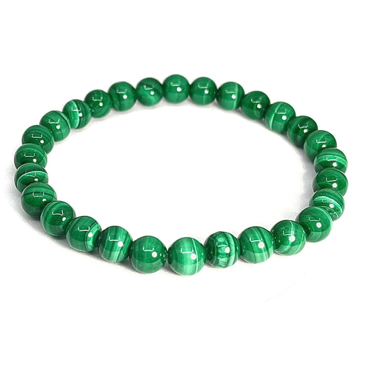 Green Malachite Bead Bracelet 5mm-7mm #J747 showcasing natural beauty and unique design