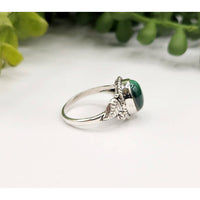 Malachite gemstone sterling silver dragon ring LV9526