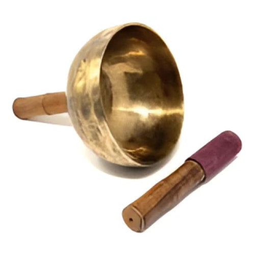 Golden Brass Manakamana Singing Bowl LV9051 with Mallet