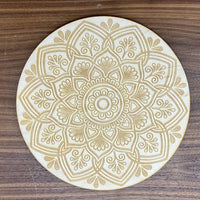 Gold Mandala #21 Crystal Grid LV9084 coaster with floral patterns