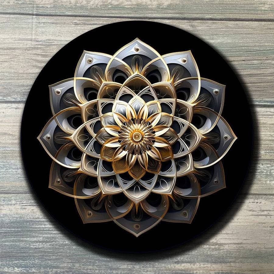 Gold and silver mandala coaster set LV9079 crystal grid