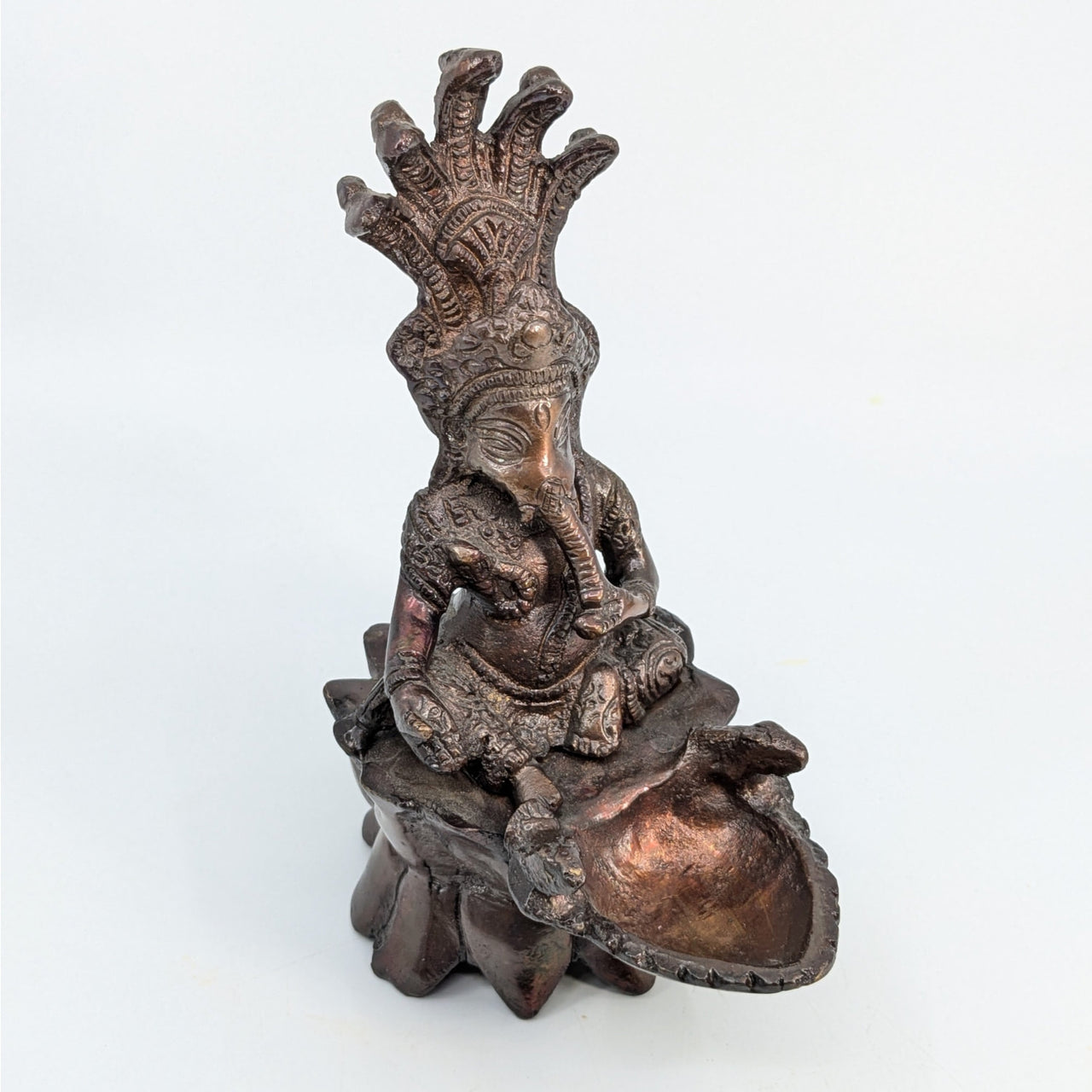 Metal Ganesh 5.8’’ Offering Bowl Statue #LV6587 - $75