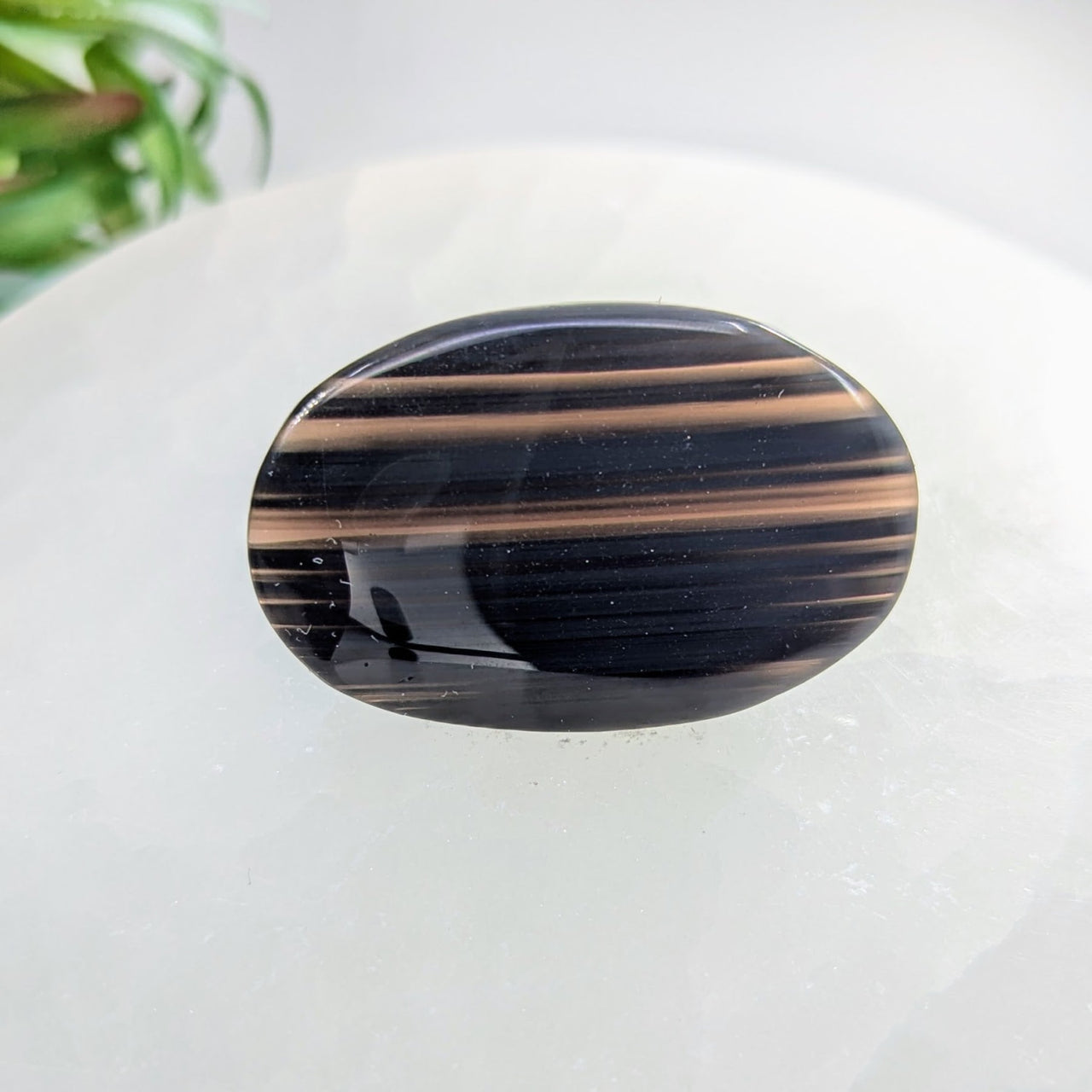 Midnight Lace Obsidian 1.8’’ Palm Stone #LV9270 - $14