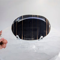 Midnight Lace Obsidian 2.5’’ Flat Palm Stone #LV9381 - $28