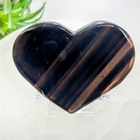 Midnight Lace Obsidian 2.6’’ Flat Heart Carving #LV9219