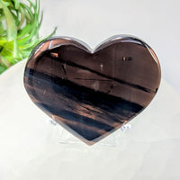 Midnight Lace Obsidian 2.6’’ Flat Heart Carving #LV9220