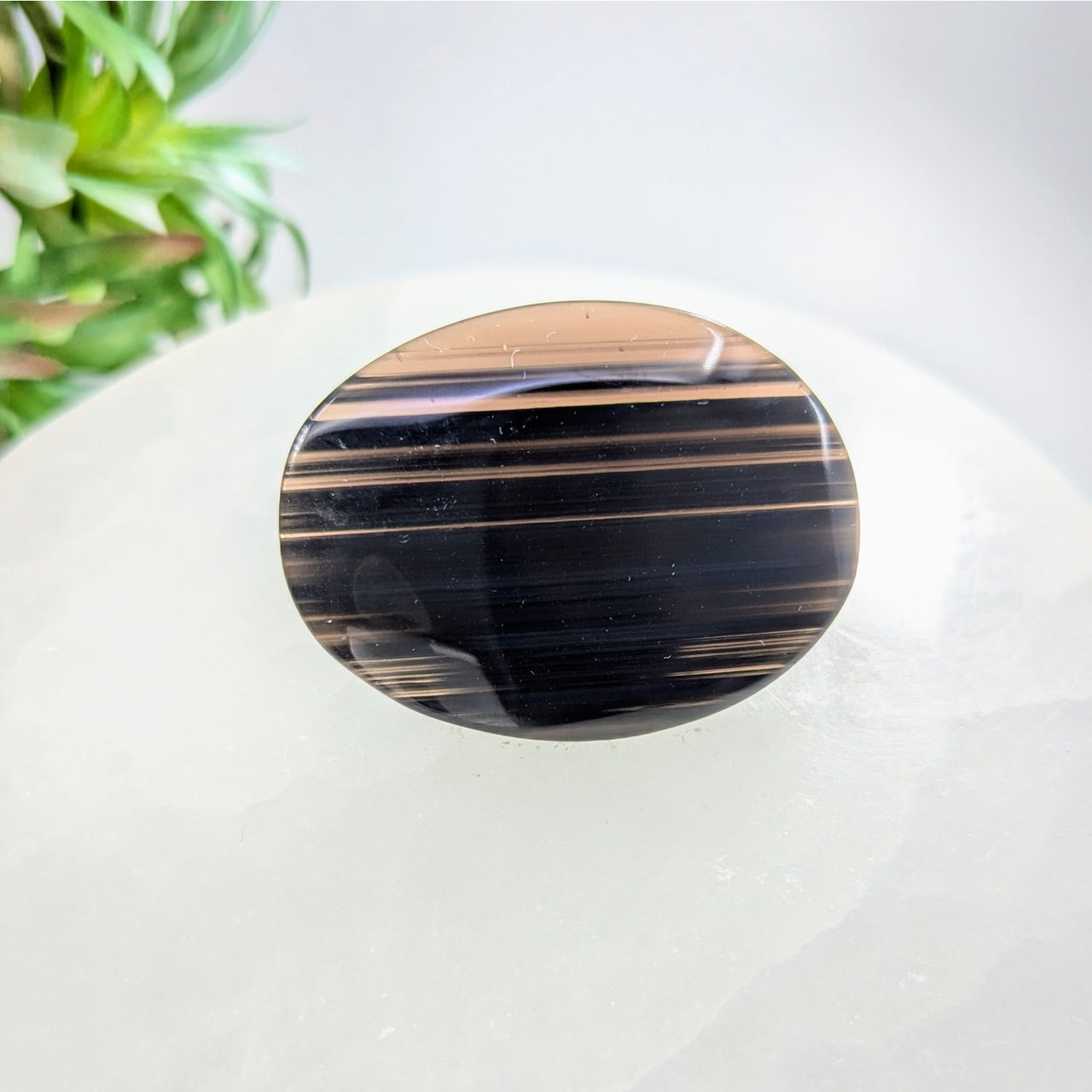 Midnight Lace Obsidian 2’’ Palm Stone #LV9269 - $19