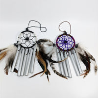 Thumbnail for Mini Chime Dreamcatcher w Feathers #LV4683 featuring three dream catchers with feathers