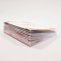 Stack of colorful illustrated mini greeting card envelopes Wish Birthday SC0163