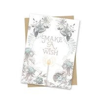Mini Greeting Card - Wish Birthday #SC0163 with make a wish candle
