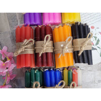 Thumbnail for Mini Taper 10 Pack Spell Candle #LV3767 – A bunch of colorful candles tied with a string