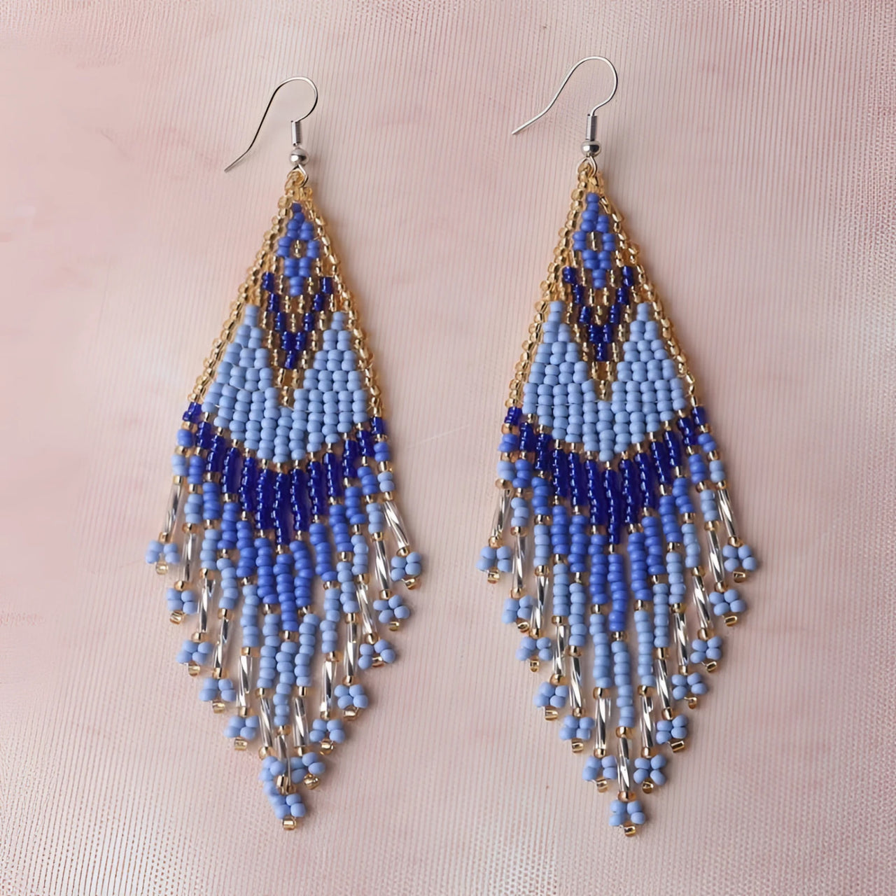 Miyuki Beaded Earrings - Choose your Color #LV9131 - Blue