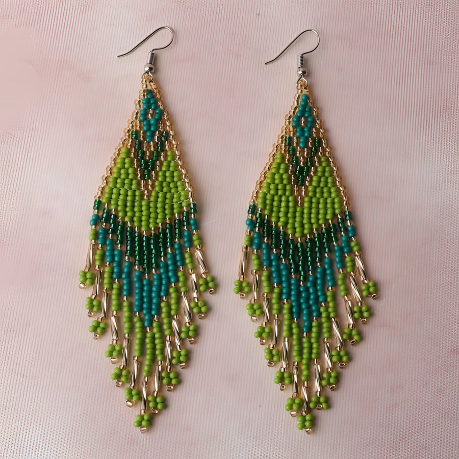 Miyuki Beaded Earrings - Choose your Color #LV9131 - Green